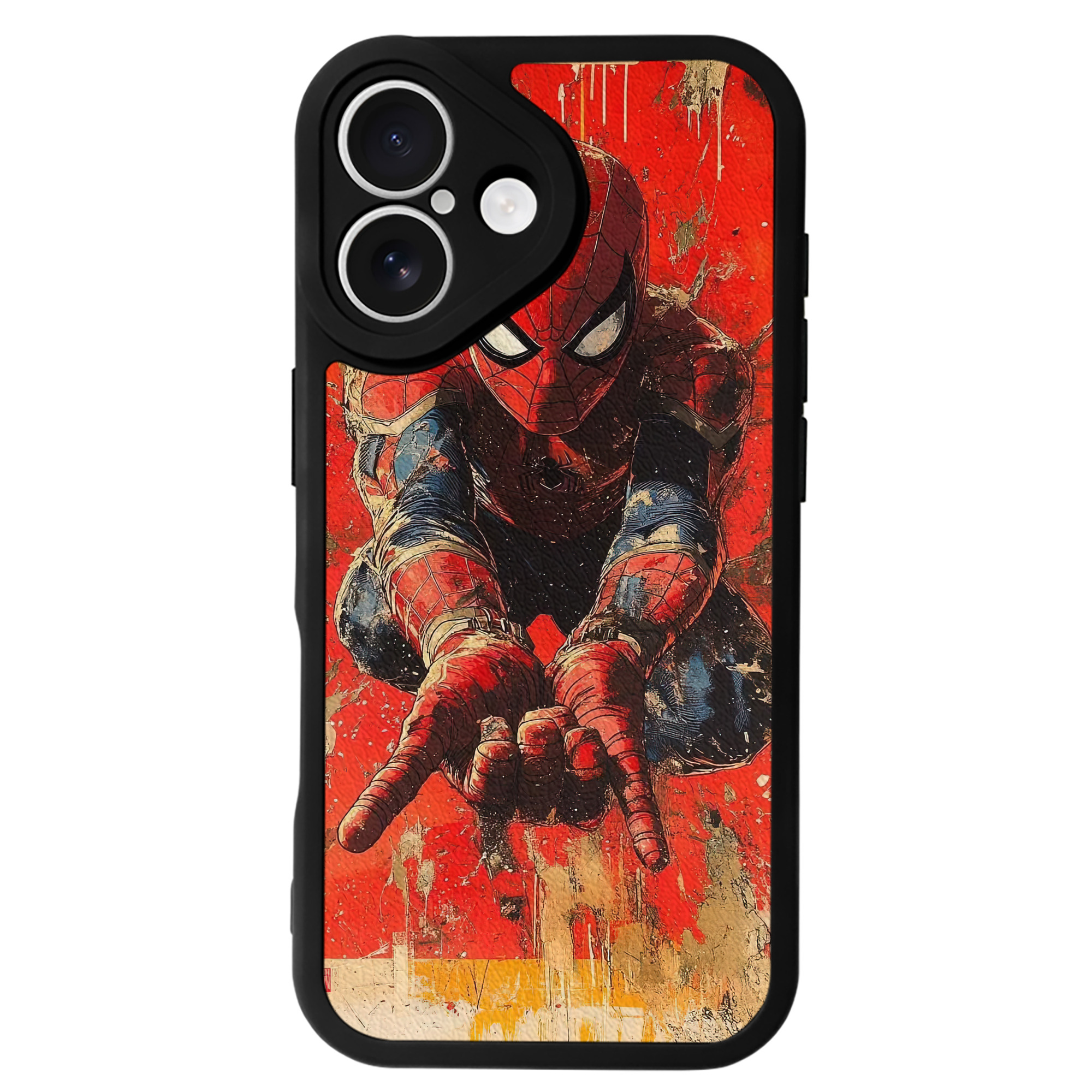Spider Man スパイダーマン 【iPhone 16シリーズ対応】シリコンスマホケース（レザー調） 材質：シリコン